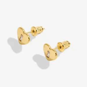 Gem Glow Heart Zirconia Gold Plated Stud Earrings 7177 Joma Jewellery