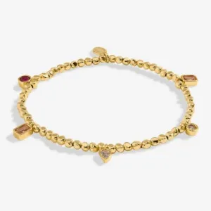 Gem Glow Multi Gem Bead Gold Plated 17.5cm Bracelet 7180 Joma Jewellery