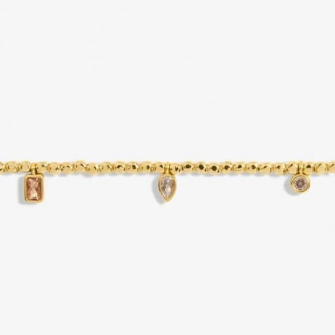 Gem Glow Multi Gem Bead Gold Plated 17.5cm Bracelet 7180 Joma Jewellery