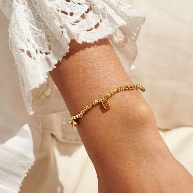 Gem Glow Multi Gem Bead Gold Plated 17.5cm Bracelet 7180 Joma Jewellery