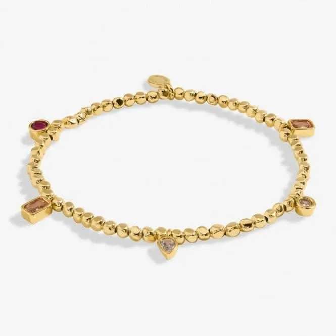 Gem Glow Multi Gem Bead Gold Plated 17.5cm Bracelet 7180 Joma Jewellery