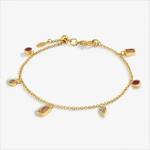 Gem Glow Multi Gem Gold Plated 19cm Adjustable Bracelet 7179 Joma Jewellery