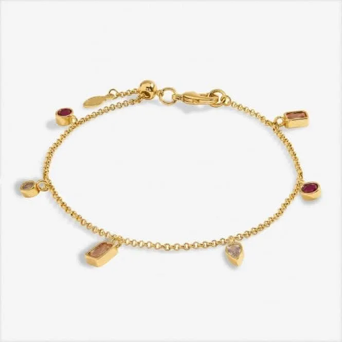 Gem Glow Multi Gem Gold Plated 19cm Adjustable Bracelet 7179 Joma Jewellery