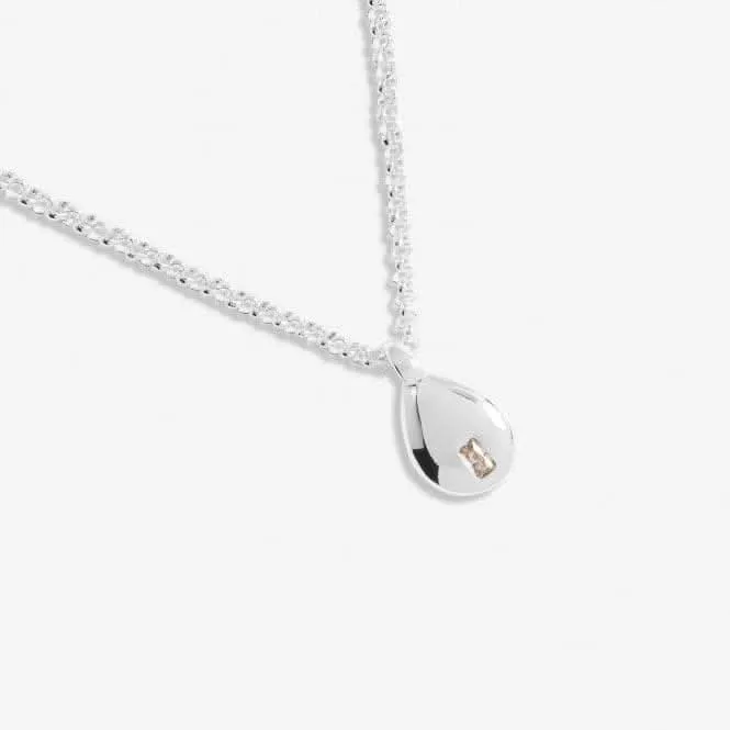 Gem Glow Teardrop Zirconia Silver Plated 46cm Adjustable Necklace 7172 Joma Jewellery