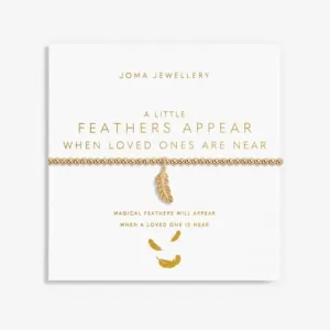 Gold Feathers Appear When Loved Ones Are Near Gold 17.5cm Bracelet 6183 Joma Jewellery