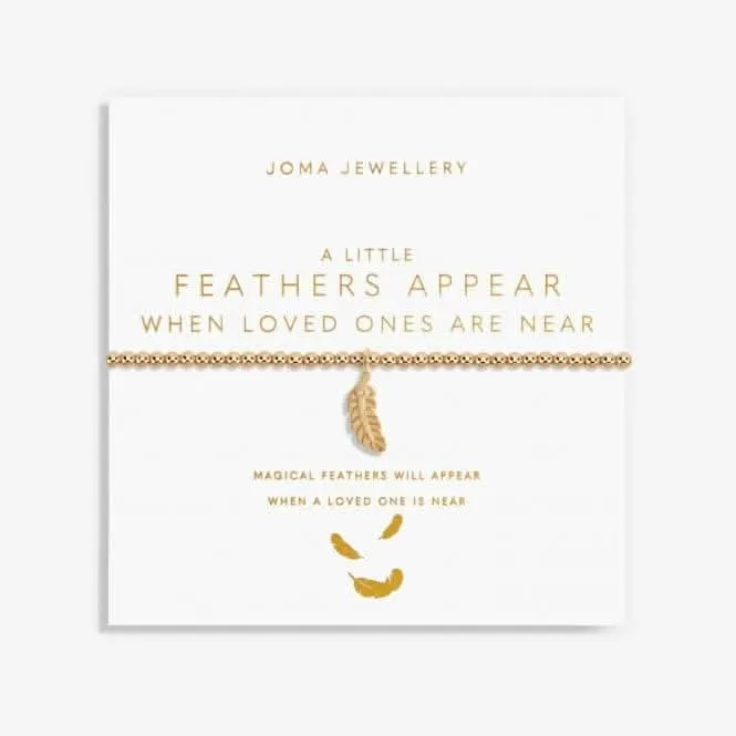 Gold Feathers Appear When Loved Ones Are Near Gold 17.5cm Bracelet 6183 Joma Jewellery