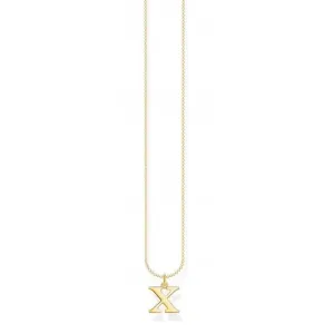 Gold Plated Letter X Necklace KE2033-413-39-L45V Thomas Sabo Necklaces