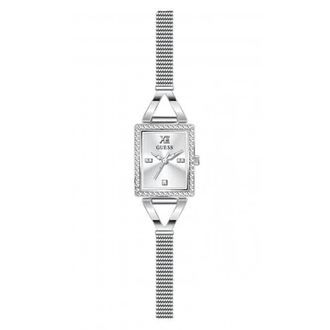 Guess Ladies Grace Stainless Steel Mesh Silver Watch GW0400L1