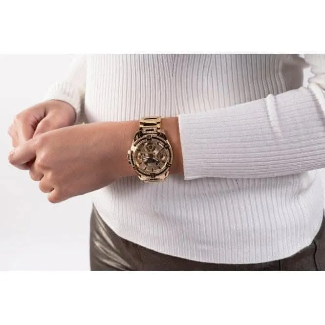 Guess Ladies Queen Stainless Steel Gold Tone Watch GW0464L2