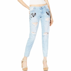 Guess Womens Marilyn 3 Zip Low Rise Destroyed Skinny Jeans