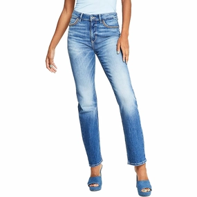 Guess Womens Pocket Medium Wash Straight Leg Jeans