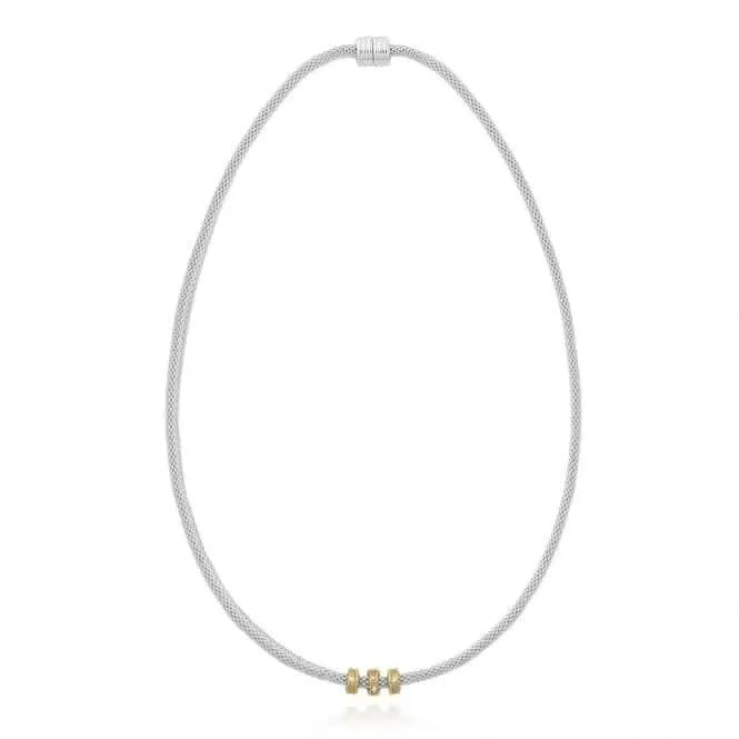 Halo Silver Venetian Chain Pave Charm Necklace 4052 Joma Jewellery