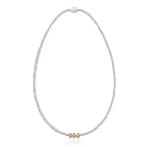 Halo Silver Venetian Chain Pave Charm Necklace 4052 Joma Jewellery