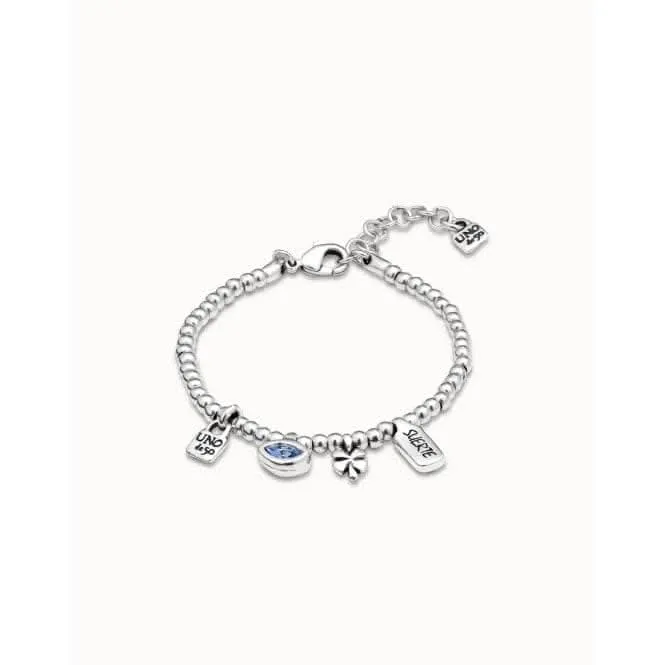 I'M Waiting 4 U Blue Blue Metal Faceted Crystal Bracelet Unode50 Jewelry And Accessories