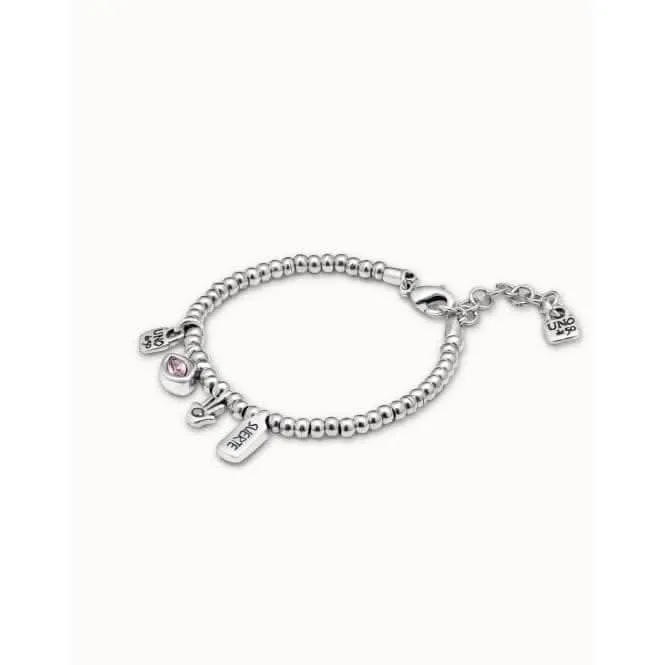 I'M Waiting 4 U Pink Pink Metal Faceted Crystal Bracelet Unode50 Jewelry And Accessories