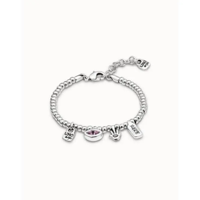 I'M Waiting 4 U Pink Pink Metal Faceted Crystal Bracelet Unode50 Jewelry And Accessories