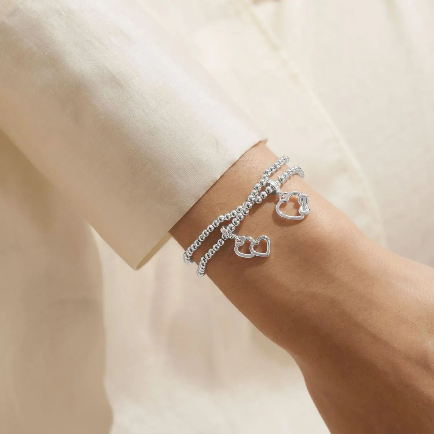 Infinity Forever Friends Silver Plated Linked Bracelet 8291 Joma Jewellery
