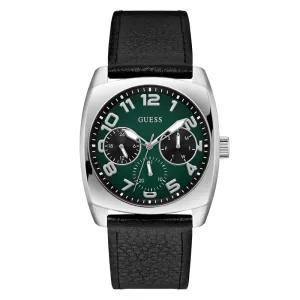 Jewelry Guess Watches Guess Analog Black Leather Strap Men Watch GW0792G1