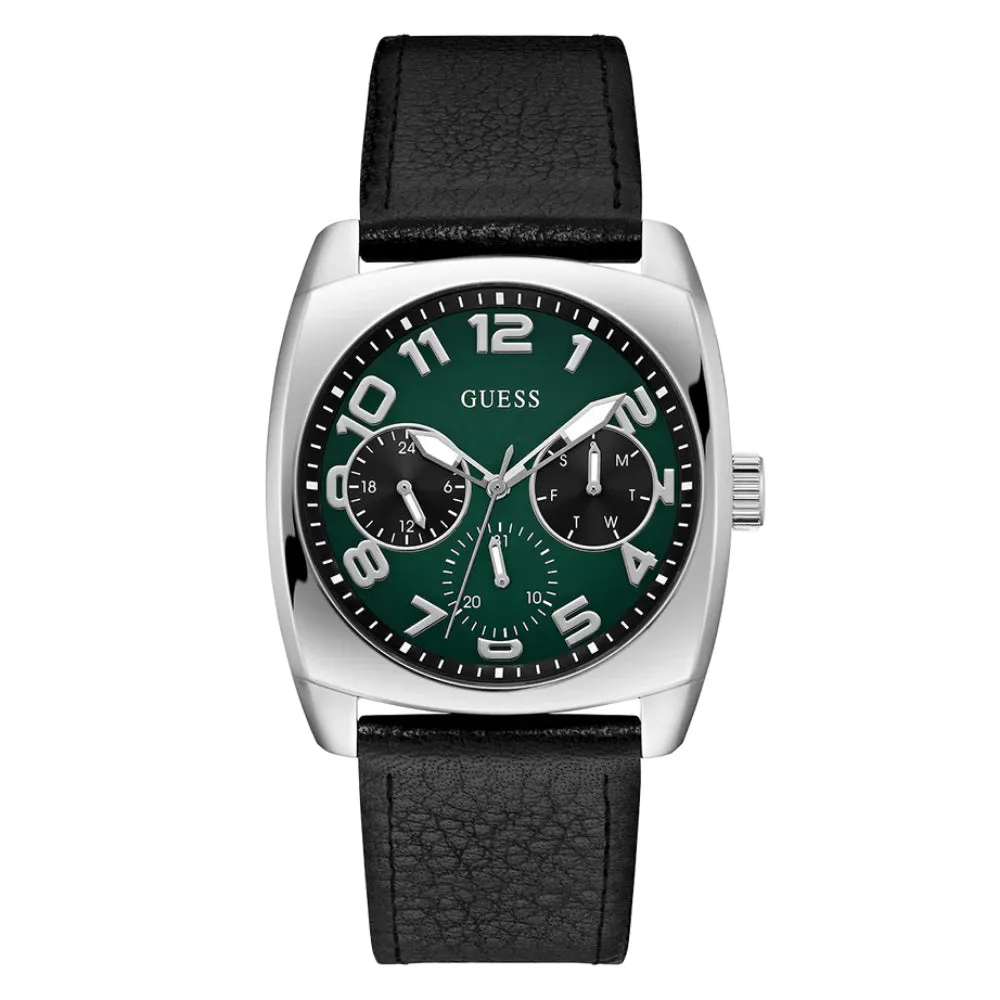Jewelry Guess Watches Guess Analog Black Leather Strap Men Watch GW0792G1