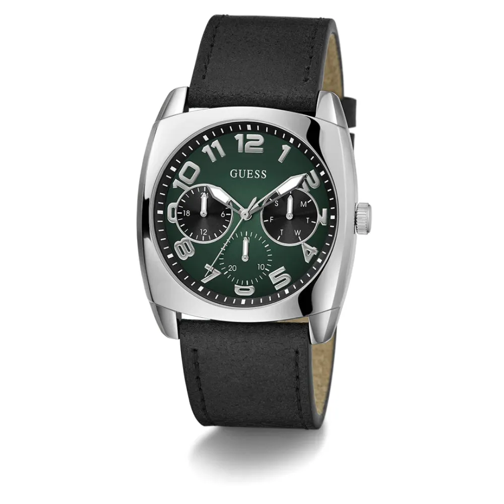 Jewelry Guess Watches Guess Analog Black Leather Strap Men Watch GW0792G1