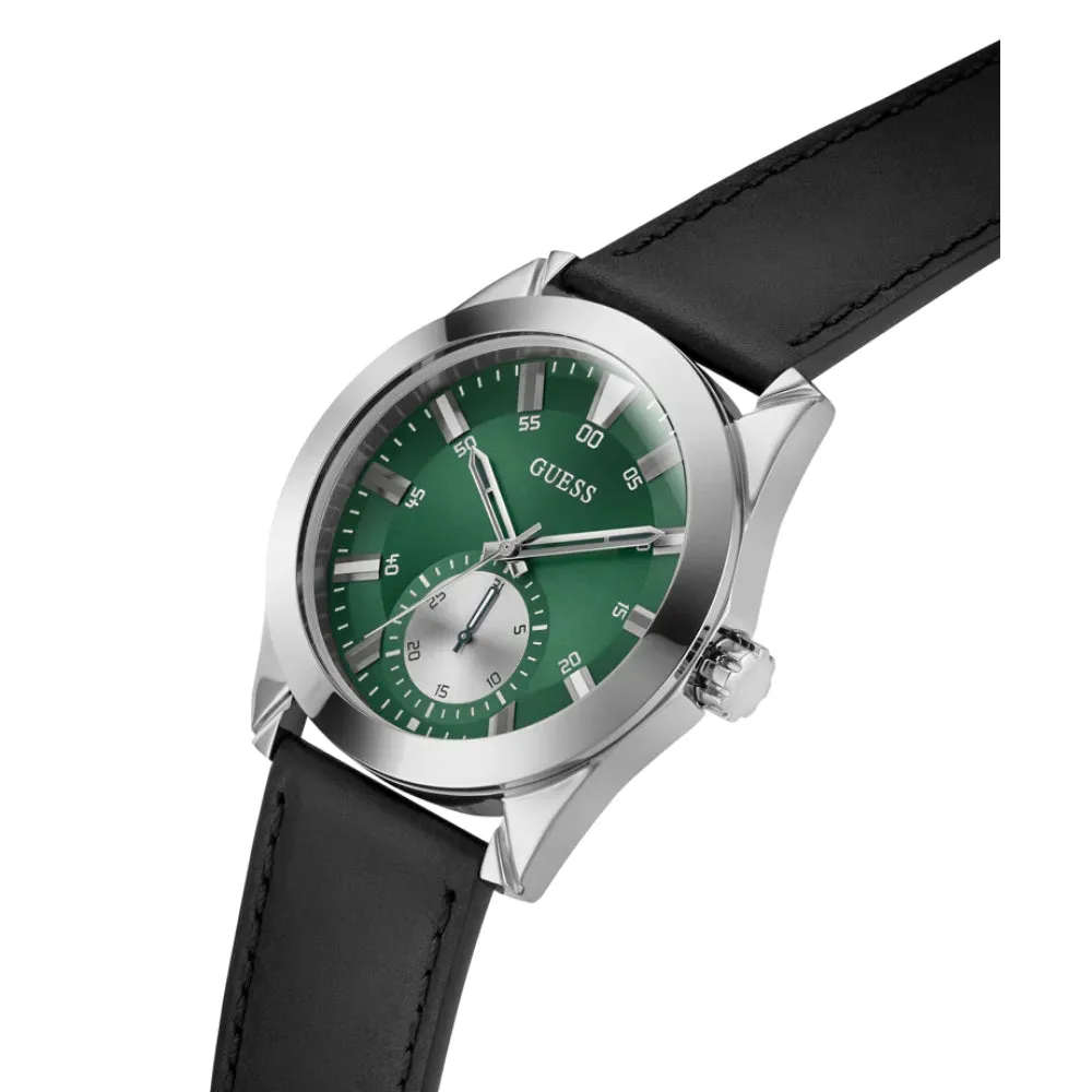 Jewelry Guess Watches Guess Analog Black Leather Strap Men Watch GW0793 Series