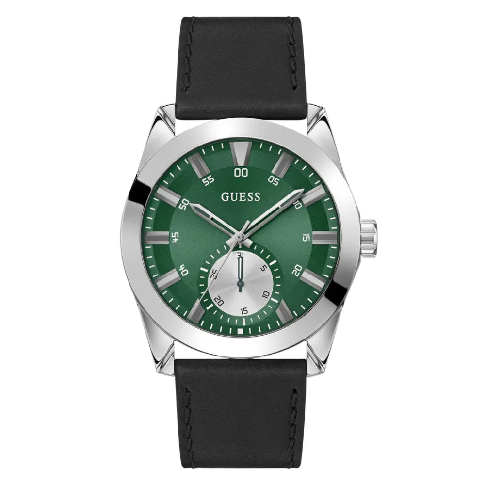Jewelry Guess Watches Guess Analog Black Leather Strap Men Watch GW0793 Series
