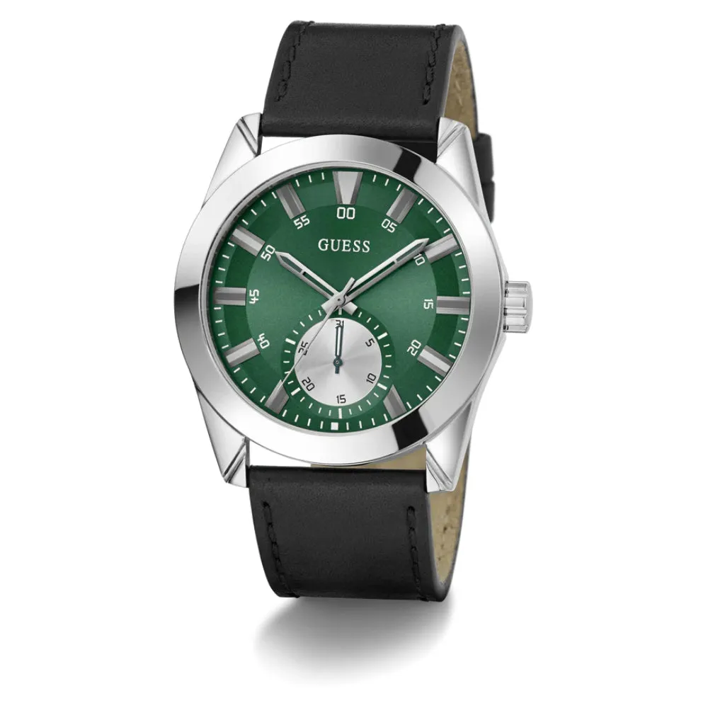 Jewelry Guess Watches Guess Analog Black Leather Strap Men Watch GW0793 Series