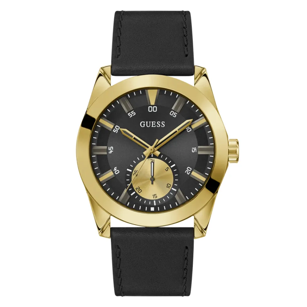 Jewelry Guess Watches Guess Analog Black Leather Strap Men Watch GW0793 Series