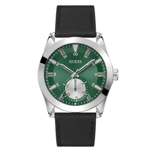 Jewelry Guess Watches Guess Analog Black Leather Strap Men Watch GW0793 Series