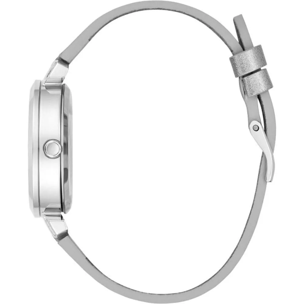 Jewelry Guess Watches Guess Analog Silver Leather Strap Women Watch GW0535L3