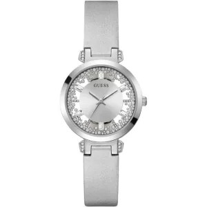 Jewelry Guess Watches Guess Analog Silver Leather Strap Women Watch GW0535L3
