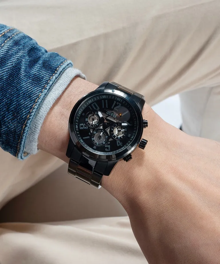 Jewelry Guess Watches GUESS CHRONO-LOOK BLACK STEEL WATCH GW0627G3