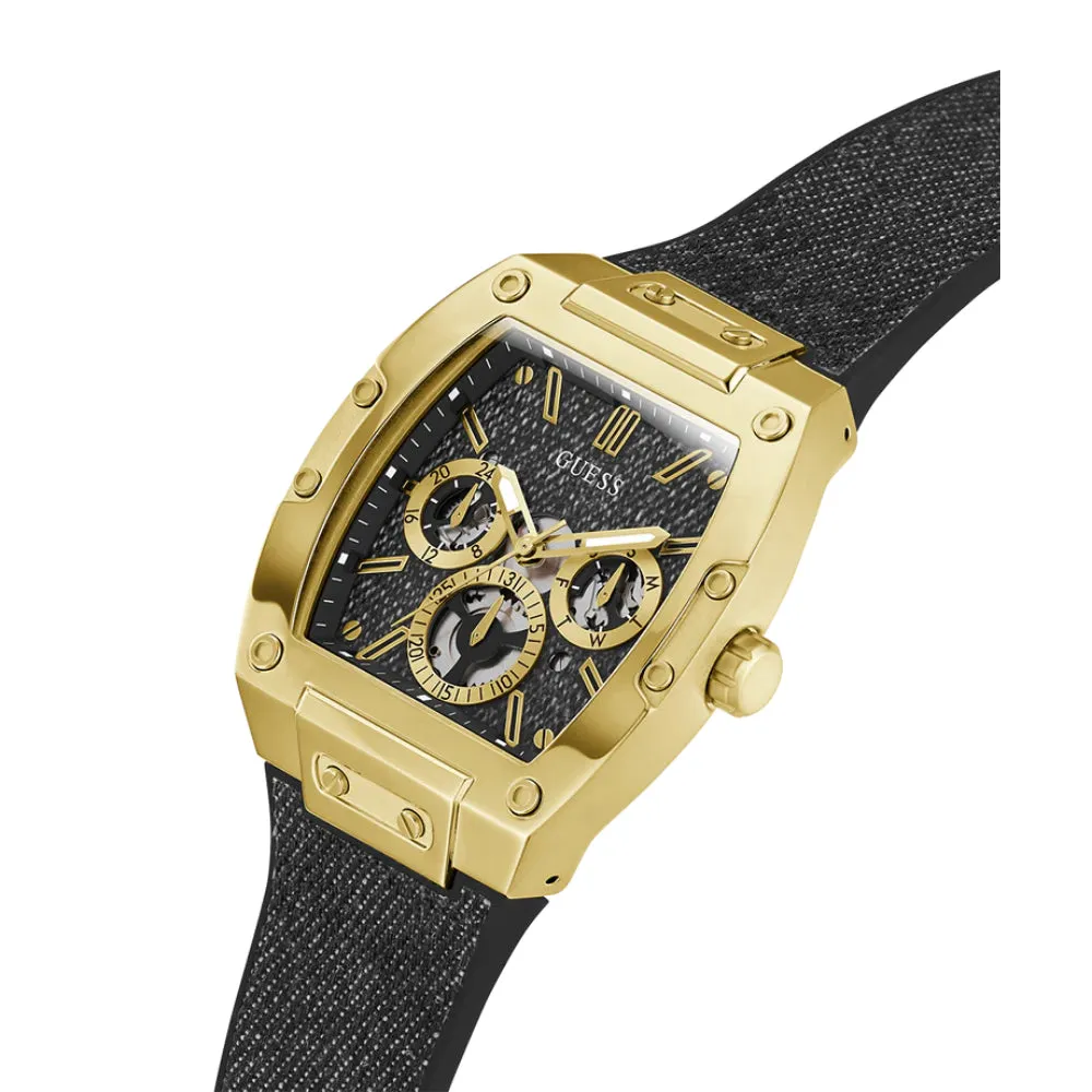 Jewelry Guess Watches Guess Chronograph Black Denim/Silicone Strap Men Watch GW0786 Series