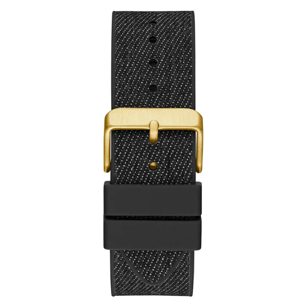 Jewelry Guess Watches Guess Chronograph Black Denim/Silicone Strap Men Watch GW0786 Series
