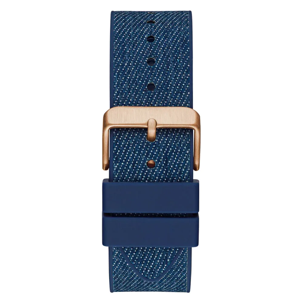 Jewelry Guess Watches Guess Chronograph Black Denim/Silicone Strap Men Watch GW0786 Series