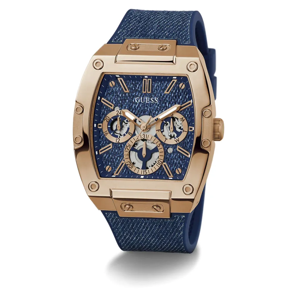 Jewelry Guess Watches Guess Chronograph Black Denim/Silicone Strap Men Watch GW0786 Series