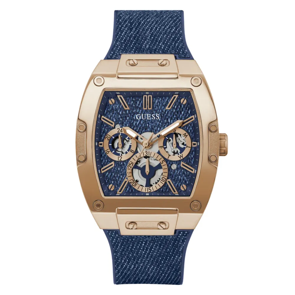 Jewelry Guess Watches Guess Chronograph Black Denim/Silicone Strap Men Watch GW0786 Series