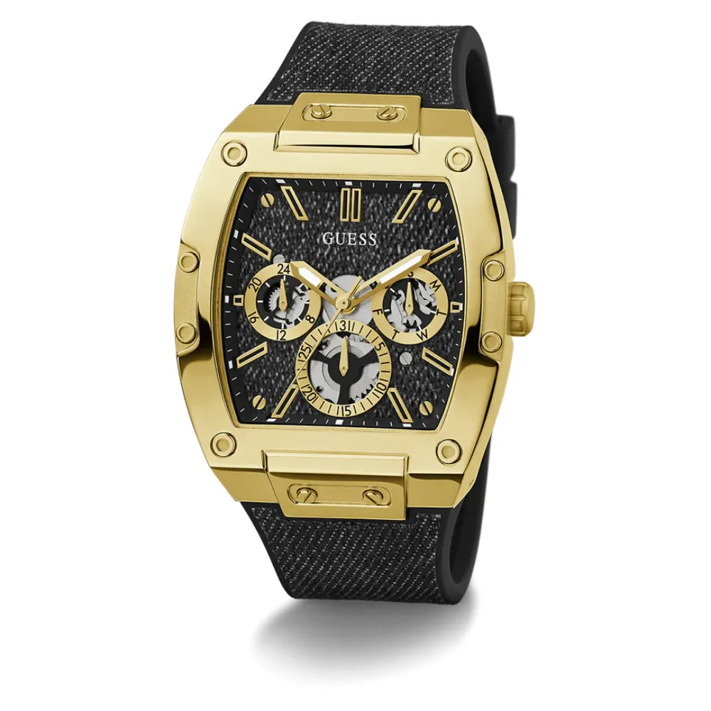 Jewelry Guess Watches Guess Chronograph Black Denim/Silicone Strap Men Watch GW0786 Series