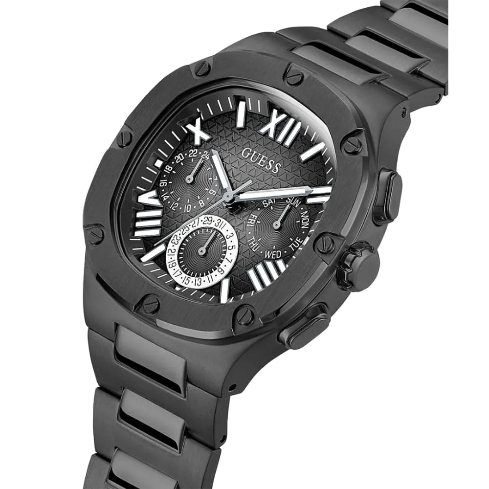 Jewelry Guess Watches Guess Chronograph Black Dial Stainless Steel Strap Men Watch GW0572G3