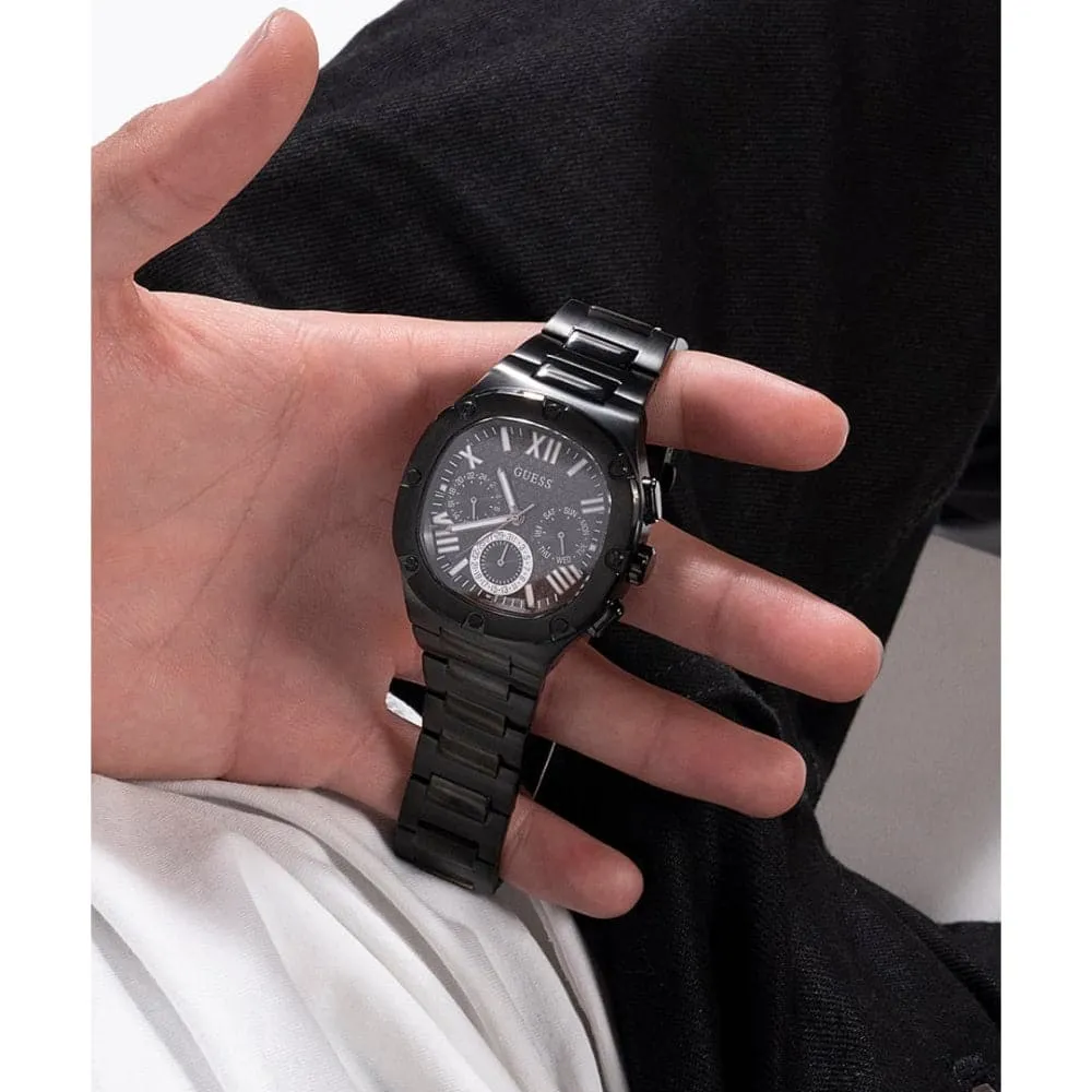 Jewelry Guess Watches Guess Chronograph Black Dial Stainless Steel Strap Men Watch GW0572G3
