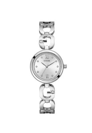 Jewelry Guess Watches Guess Ladies Silver Tone G-Links Analog Watch GW0759L1