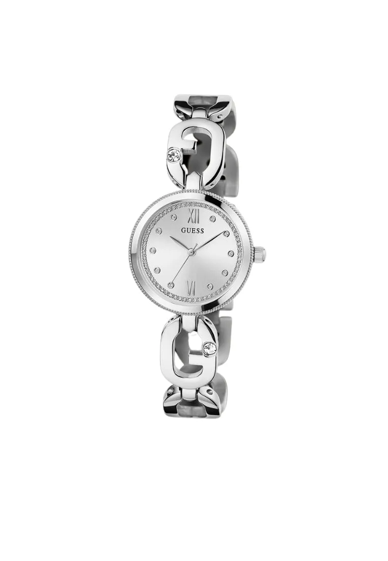 Jewelry Guess Watches Guess Ladies Silver Tone G-Links Analog Watch GW0759L1