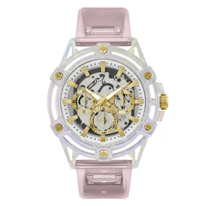 Jewelry Guess Watches Guess Multifunction Pink Resin Strap Women Watch GW0806G4