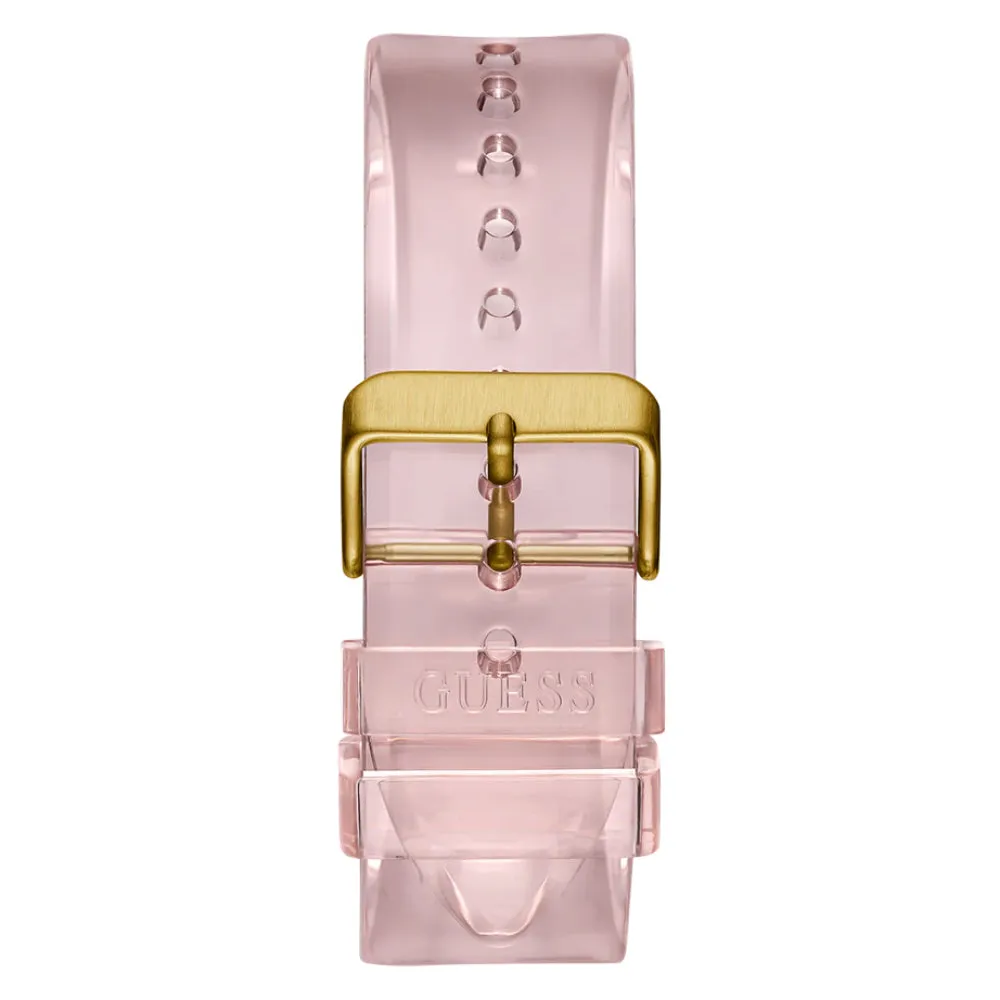 Jewelry Guess Watches Guess Multifunction Pink Resin Strap Women Watch GW0806G4