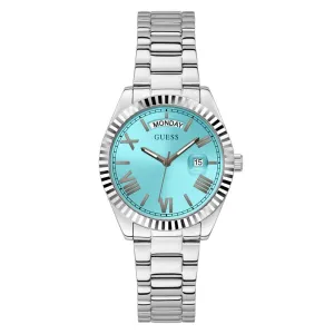 Jewelry Guess Watches Guess Silver Connoisseur Aqua Silver Stainless Steel Strap Unisex Watch GW0265G11
