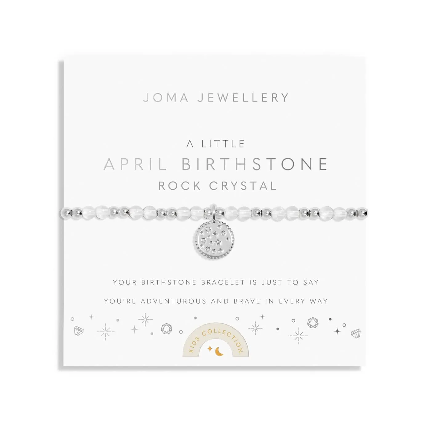Kids A Little April Birthstone Silver Plated Bracelet C785 Joma Jewellery