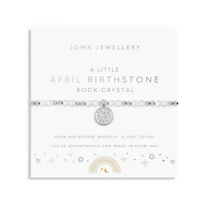 Kids A Little April Birthstone Silver Plated Bracelet C785 Joma Jewellery