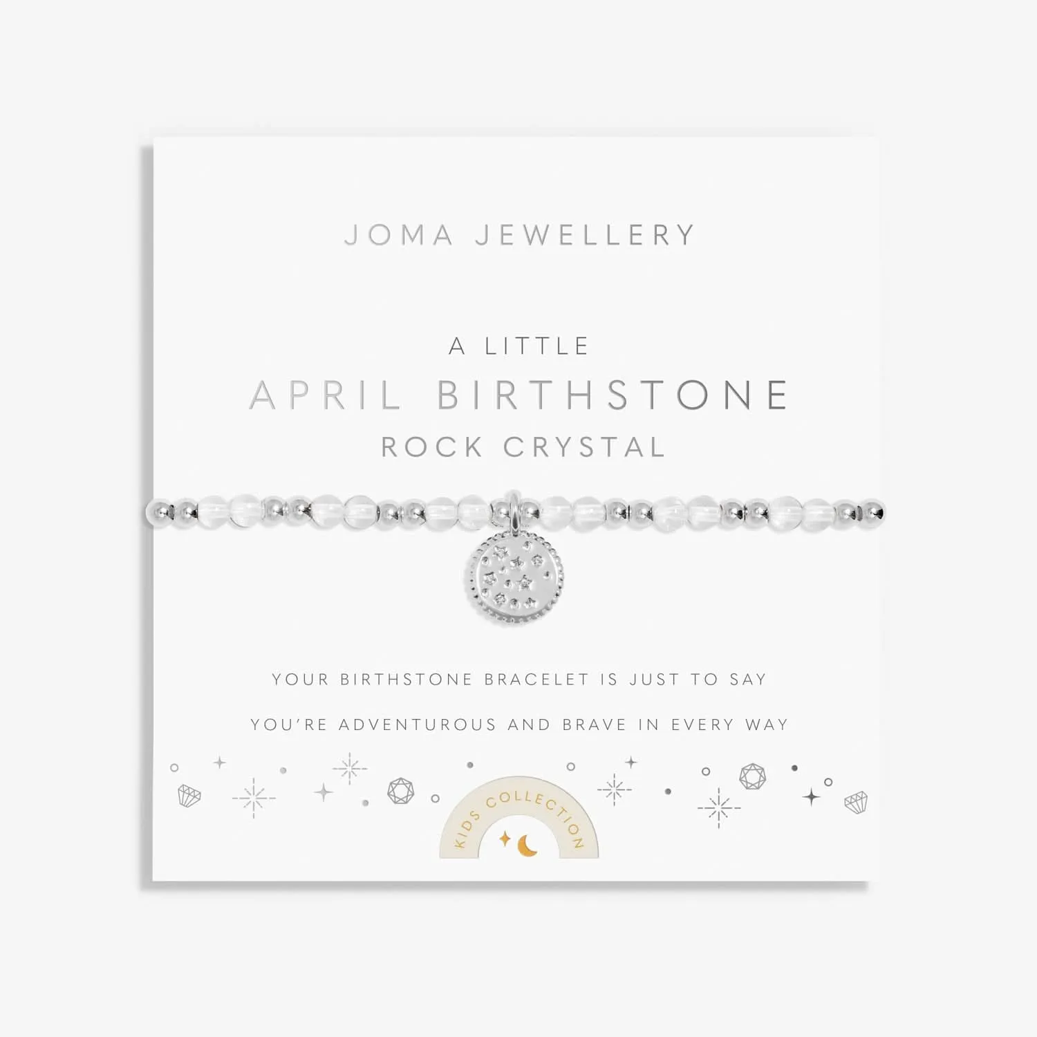 Kids A Little April Birthstone Silver Plated Bracelet C785 Joma Jewellery