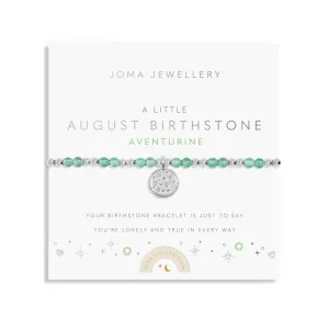 Kids A Little August Birthstone Silver Plated Bracelet C789 Joma Jewellery
