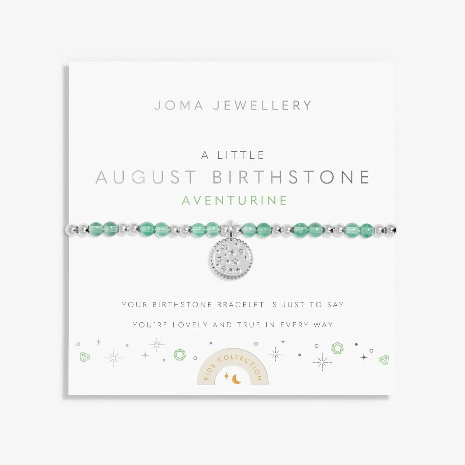 Kids A Little August Birthstone Silver Plated Bracelet C789 Joma Jewellery